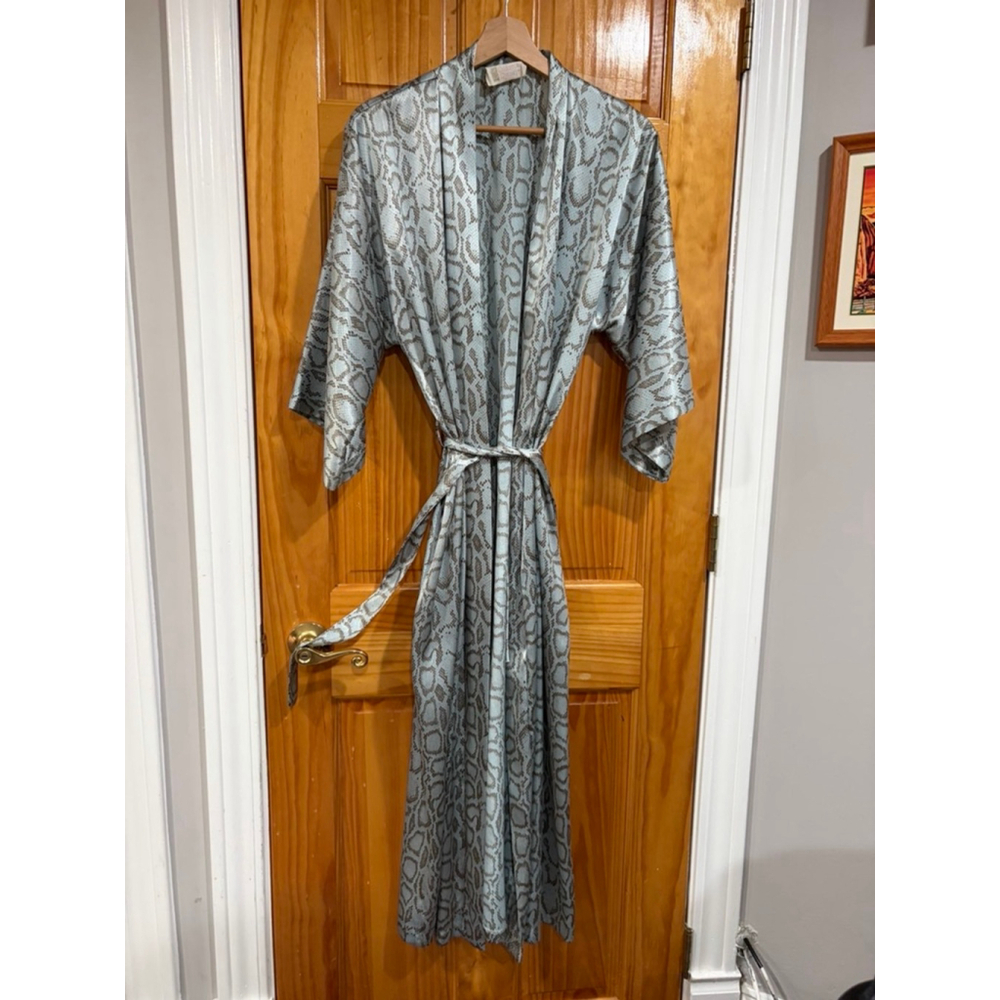 Vintage California Dynasty Snakeskin Print Robe Duster Large